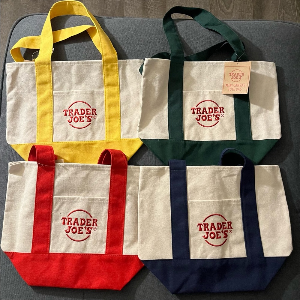 Trader Joe's canvas tote bag shopping bag lunch bag
Set of 4